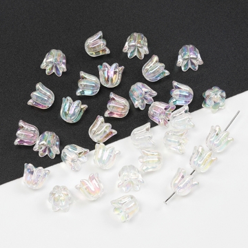 アクリルパーツ チューリップ オーロラ 約9.5×10.5mm（8ヶ）