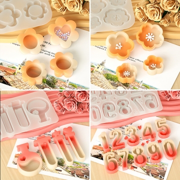 シリコンモールド 海洋生物 ヒトデ フラワー 音符 楽器 科学 数字 UVレジン型 樹脂粘土型(1ヶ)