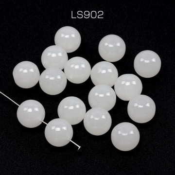 ガラスビーズ ホワイト 丸形 ラウンド 約12mm（20ヶ）