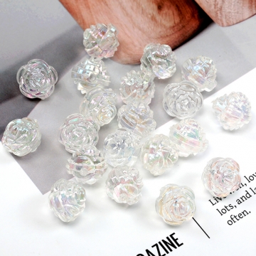 アクリルビーズ  ABカラー ローズ バラ 薔薇 フラワー 約12mm（20ヶ）