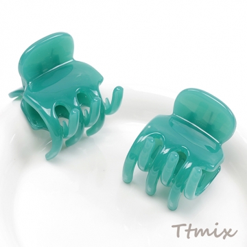 ミニヘアクリップ アクリル ヘアクリップ ミント色 約4×4.5cm（1ヶ）