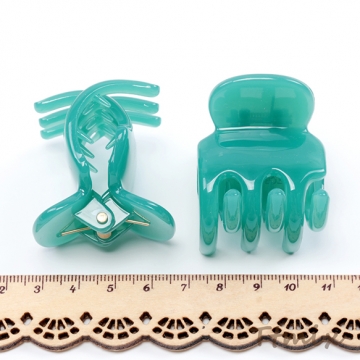 ミニヘアクリップ アクリル ヘアクリップ ミント色 約4×4.5cm（1ヶ）