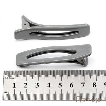 ヘアクリップ ヘアアクセサリー大きめ シンプル 光沢 約16×68mm(2ヶ)