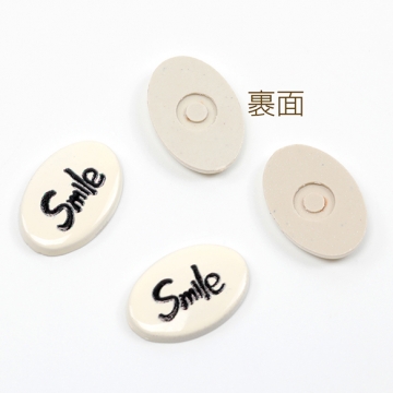 アクリル貼付けパーツ ワッペン スマイル 約11×16mm（20ヶ）