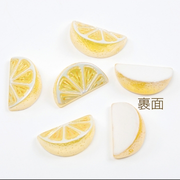 アクリル貼り付けパーツ レモン 食べ物 面白い ユーモア 食品サンプル 約15×27mm（6ヶ）