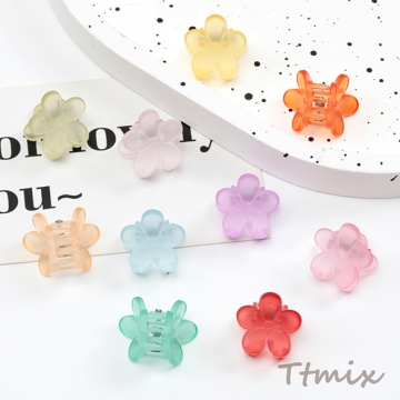 ミニクリップ フラワー ヘアクリップ ヘアアクセサリー かわいい 春夏カラー ※カラーランダム 約16mm（20ヶ）