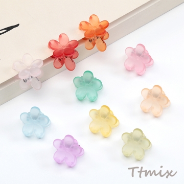 ミニクリップ フラワー ヘアクリップ ヘアアクセサリー かわいい 春夏カラー ※カラーランダム 約16mm（20ヶ）