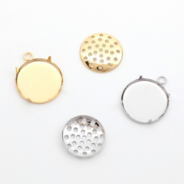 ネックレス金具 シャワー金具 シャワー台 ペンダントトップ 1カン付（2ヶ）