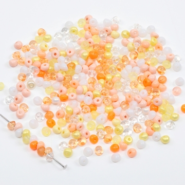 アクリルビーズ ドロップビーズ しずく型 カラーミックス 約5mm 20g（約360ヶ）