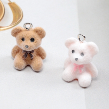 フロッキーチャーム 樹脂チャーム 熊 クマ 動物 約15×22mm（1ヶ）