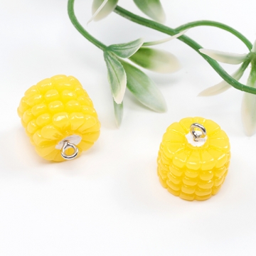 樹脂チャーム チャームパーツ 野菜 白菜 コーン アクセサリーパーツ 約18×27mm（2ヶ）
