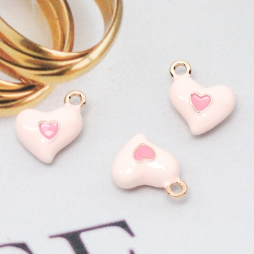 エポチャーム ハート ミニ LOVE 合金製 約9×13mm（2ヶ）
