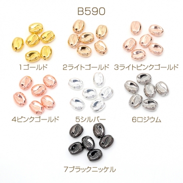 ガラスビーズ コーヒー豆 メッキ加工 約8×11mm（10ヶ）