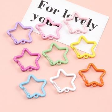 カラビナ 星型 スター キーホルダー金具 ストラップ バネ式 スプリングバックル アウトドア 登山 約28×30mm（4ヶ）