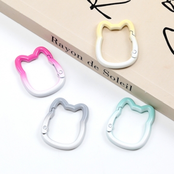 カラビナ キーホルダー金具 猫型 約28×35mm（2ヶ）