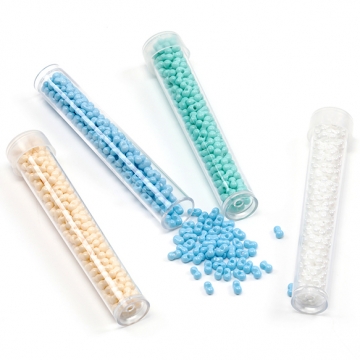 ガラスシードビーズ beads 極小ビーズ ガラスビーズ ピーナッツ型ビーズ ボトル入り 約2×4mm（1本約220ヶ）