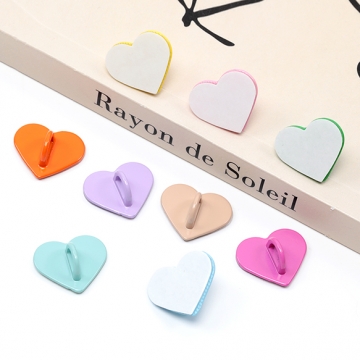 ハートキーリングハンガー 貼り付けパーツ ハート 合金製 約17×20mm（4ヶ）