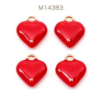 エポチャーム ハート レッド 合金製 約11×13mm(4ヶ)