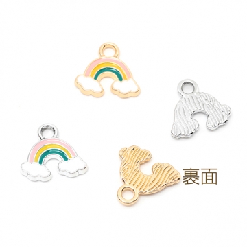 エポチャーム 虹 雲 かわいい 合金製 約11×12mm(6ヶ)