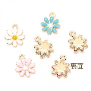 エポチャーム お花 フラワー 合金製 約14×18mm(6ヶ)