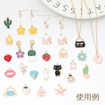エポチャーム 猫 ねこ 動物 かわいい 合金製 約16×22mm(6ヶ)