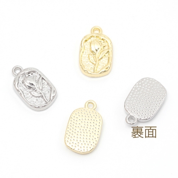 メタルチャーム お花チャーム フラワー ペンダント 合金製 約9×15mm（6ヶ）