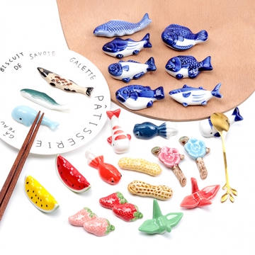 箸置き 陶器 セラミック 魚 ダックスフント 箸枕 箸台 （１ヶ）