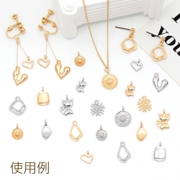 メタルチャーム お花 フラワー 合金製 約11×14mm（8ヶ）