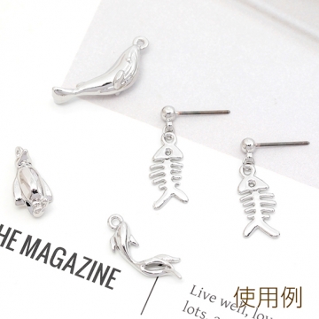 メタルチャーム イルカ 合金製 約6×23mm（8ヶ）