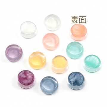 樹脂パーツ デコパーツ 貼り付けパーツ 半透明 ラウンド 丸形 約17mm（10ヶ）
