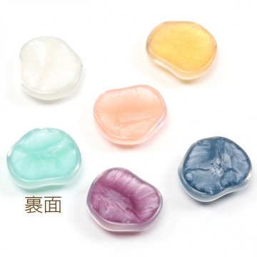樹脂パーツ デコパーツ 貼り付けパーツ 半透明 不規則型 約21×23mm（10ヶ）