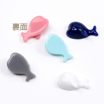 アクリル貼り付けパーツ 樹脂パーツ 鯨 クジラ ミニ 可愛い アクセサリー 約8×16mm（6ヶ）