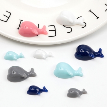 アクリル貼り付けパーツ 樹脂パーツ 鯨 クジラ ミニ 可愛い アクセサリー 約8×16mm（6ヶ）