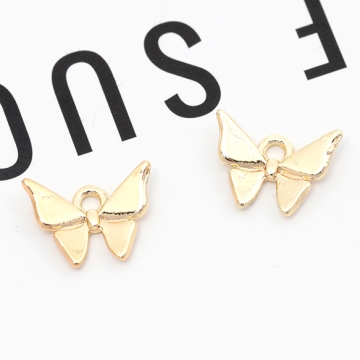 メタルチャーム 蝶モチーフ 蝶チャーム バタフライチャーム 生き物チャーム ゴールド 1カン 約8×11mm (6ヶ)