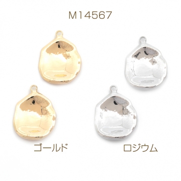メタルチャーム 銅製 凹凸加工 雫型 しずく 水滴 涙 メタルパーツ 約11×15mm（6ヶ）