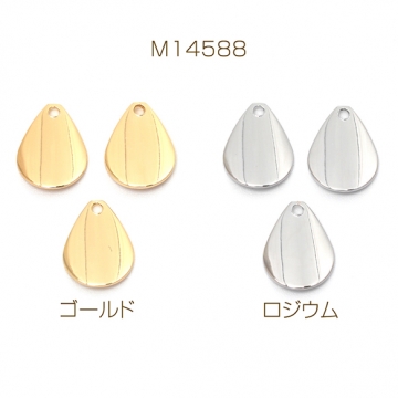 メタルプレートチャーム 銅製 アーチ状しずく型 雫 水滴 涙 メタルパーツ メタルチャーム 1穴 約9×11mm（6ヶ）