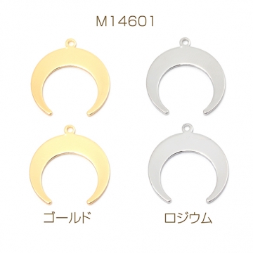 メタルプレートチャーム 銅製 ムーン 月 メタルチャーム メタルパーツ 1カン付き 約18×19mm（6ヶ）