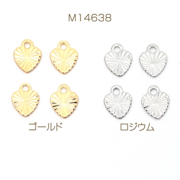 メタルプレートチャーム 銅製 フラワー風 ハート ミニチャーム メタルパーツ 1カン付き 約5×7mm（6ヶ）