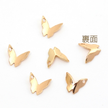 メタルチャーム 蝶モチーフ 立体蝶チャーム バタフライチャーム ピアス イヤリング制作におすすめ 約6×7mm (6ヶ)