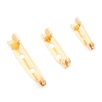 ブローチピン 銅製 バッジ 2穴 ゴールド/ロジウム 約20mm（8ヶ）