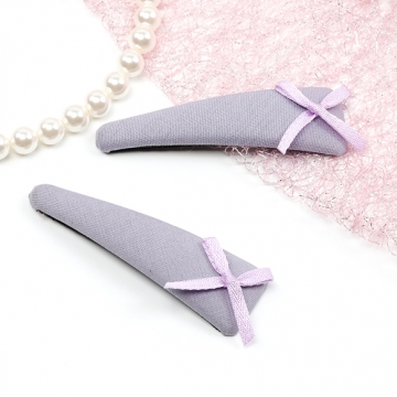 ヘアクリップ 鉄製 パール/リボン 三角形 髪飾り 髪留め 約2×7cm（1ヶ）