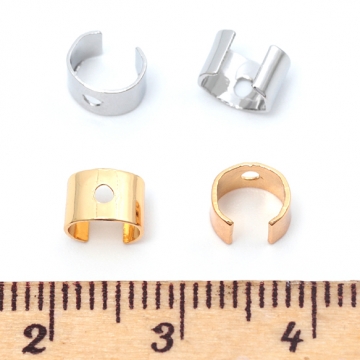 メタルパーツ C型 穴あり 銅製 約4×6mm（10ヶ）