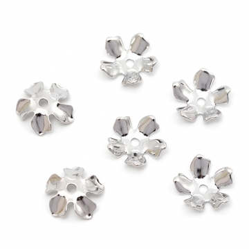 メタルパーツ メタルチャーム 5弁花 フラワー お花 アクセサリーパーツ 穴あり 銅製 約9mm（10ヶ）