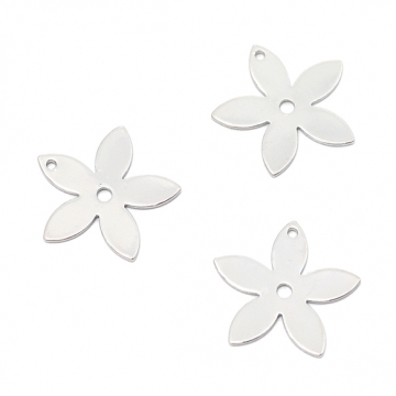 メタルパーツ 5弁花 メタルチャーム フラワー お花 アクセサリーパーツ 穴あり 銅製 約15mm（10ヶ）
