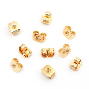 ピアスキャッチ 銅製 ピアスパーツ 留め具 部品 ゴールド/ロジウム 約3.5×5mm（30ヶ）