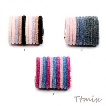 ヘアゴム ベルベット 上品 カラーミックス 高弾性 ヘアアクセサリー 髪飾り 約6cm（10個セット）※メール便不可