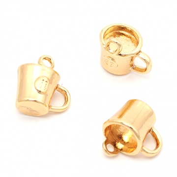 メタルチャーム 合金製 コーヒーカップ マグカップ アフタヌーンティー カフェ メタルパーツ 約9×11mm（6ヶ）