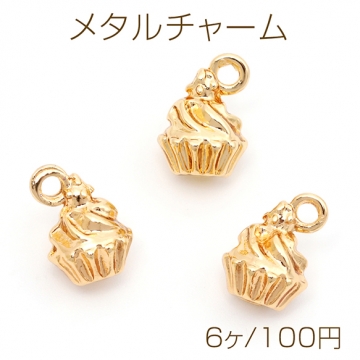 メタルチャーム 合金製 いちごのケーキ スイーツ アフタヌーンティー カフェ メタルパーツ 約9×12mm（6ヶ）