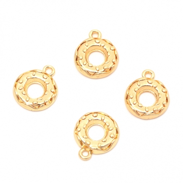 メタルチャーム 合金製 ドーナツ スイーツ アフタヌーンティー カフェ メタルパーツ 約12×14mm（6ヶ）