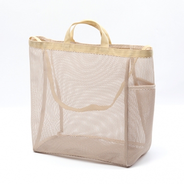 メッシュバッグ 大容量 携帯用トートバッグ ショルダーバッグ ビーチ プール キャンプ 約20×36×50cm（1ヶ）